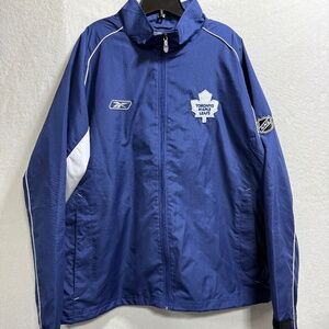 Reebok Center Ice Toronto Maple Leafs Jacket Full Zip Men’s Sz LARGE Lightweight